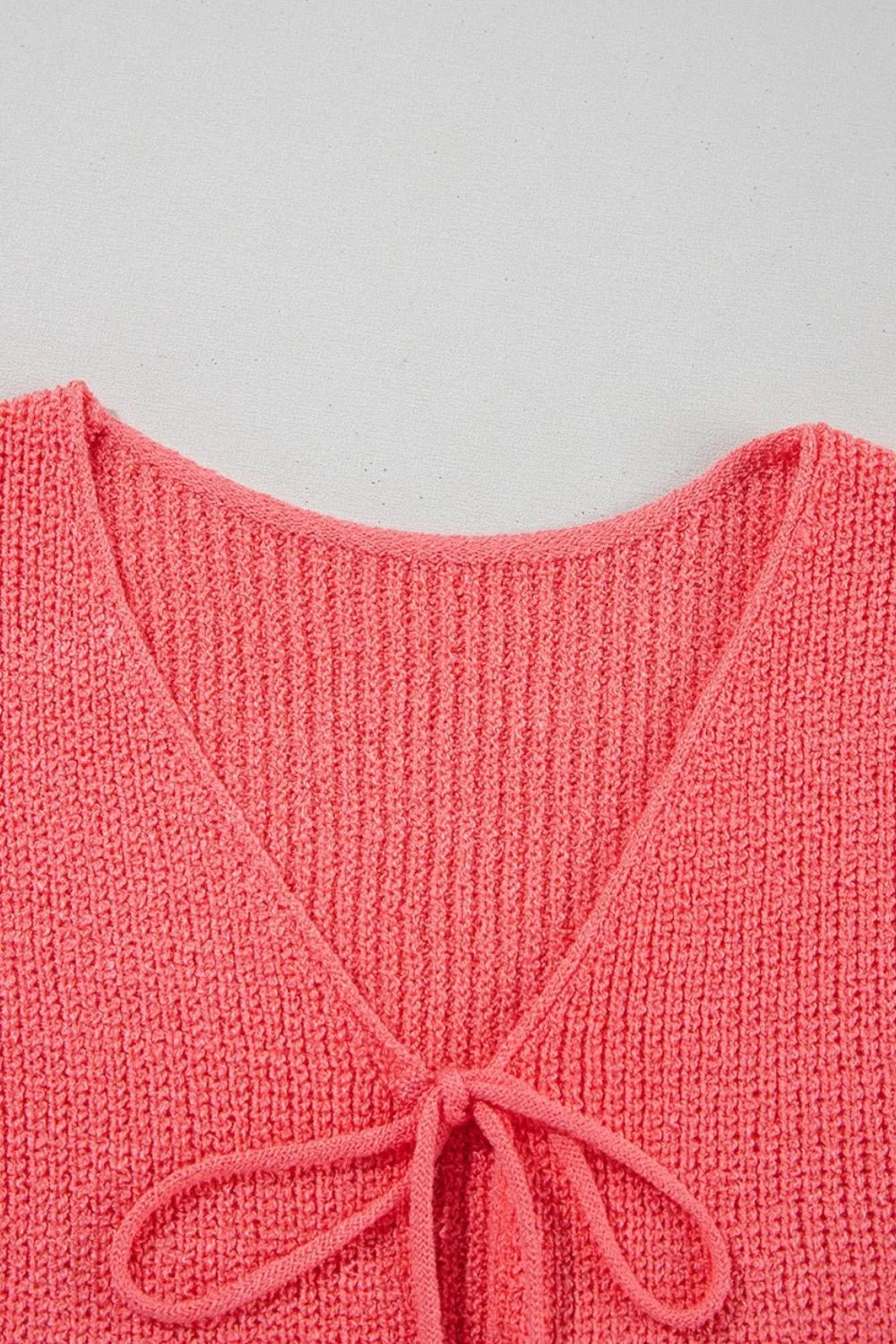 Double Tie V Neck Sweater Vest – Burnt Coral for Shopify Collective (8 view)