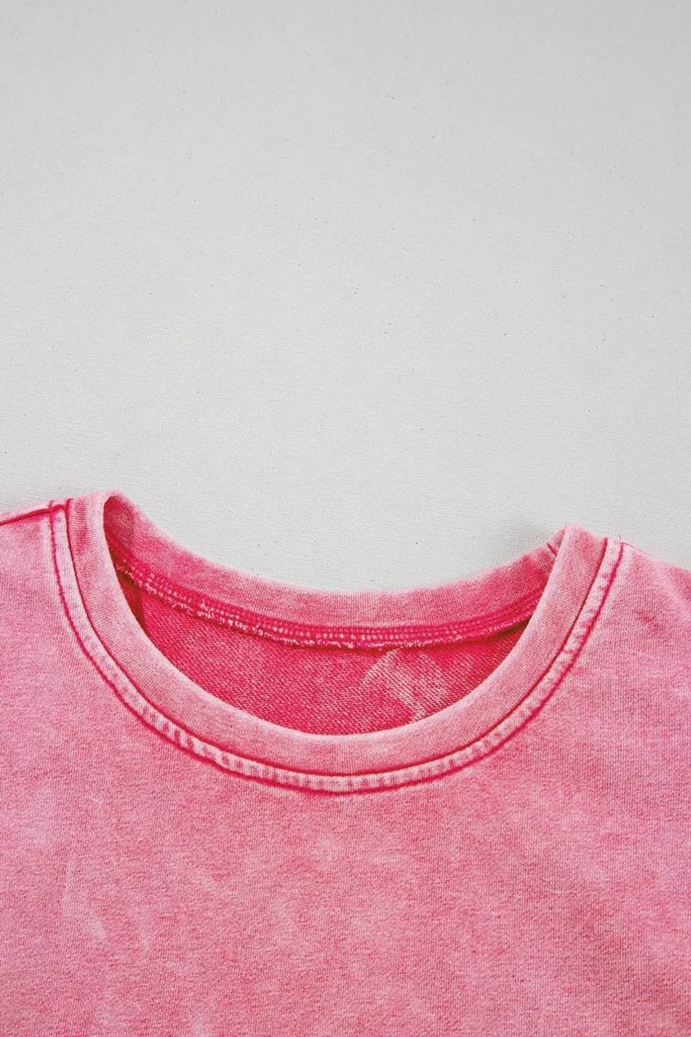 Mineral Wash Raw Edge Ruffle Mini Dress – Dusty Pink by Simply Love