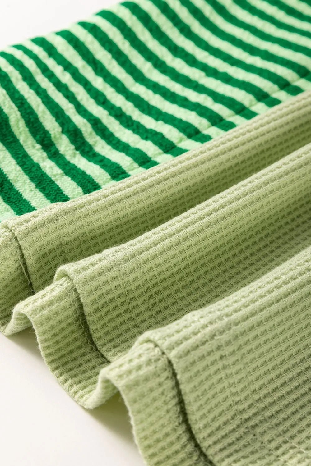 Striped Textured Half Sleeve T-Shirt – Green for Shopify Collective (8 view)