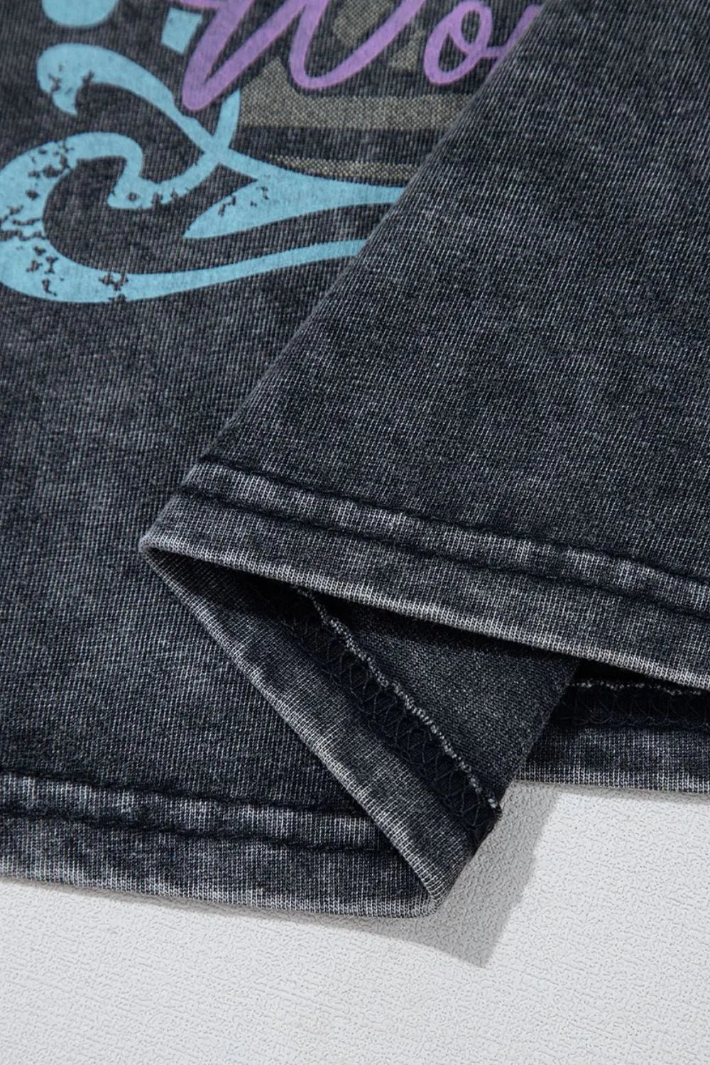 Graphic Mineral Washed Vintage Tee – Black by Simply Love