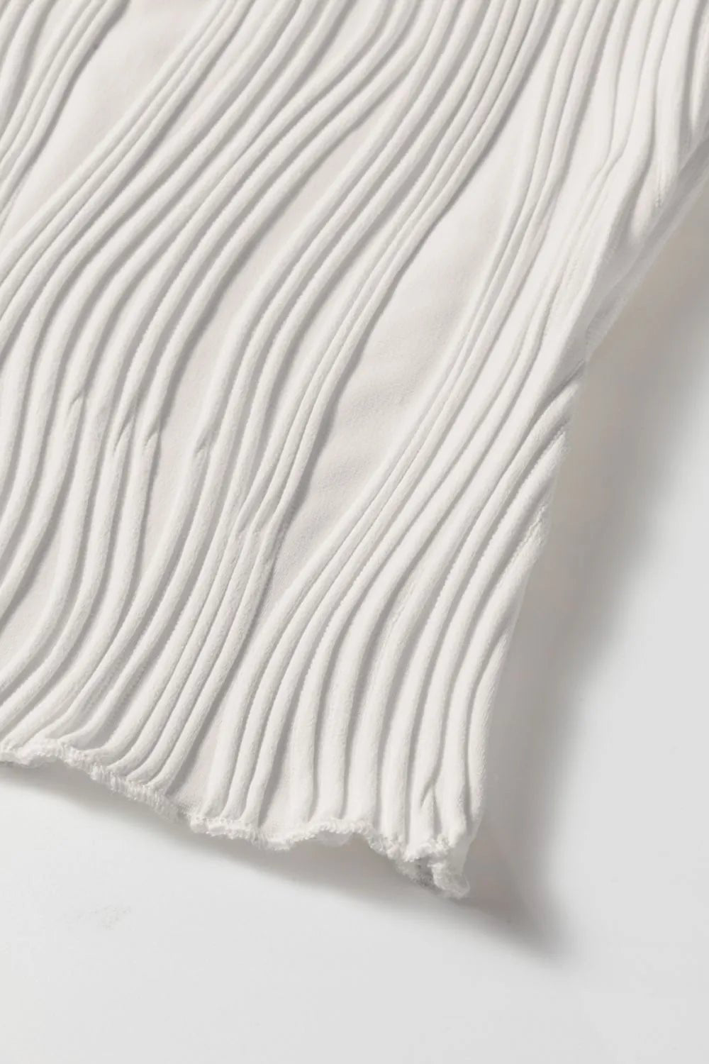 Wavy Textured Mock Neck Tank – White for Shopify Collective (8 view)