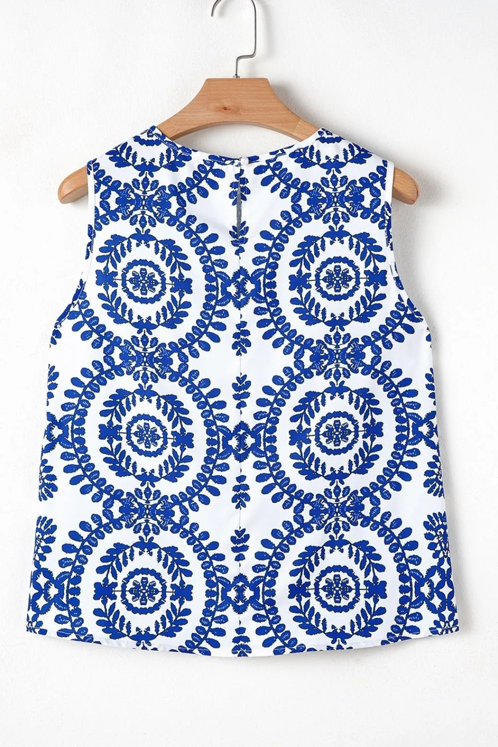 Printed Crew Neck Sleeveless Top – Blue for Shopify Collective (10 view)