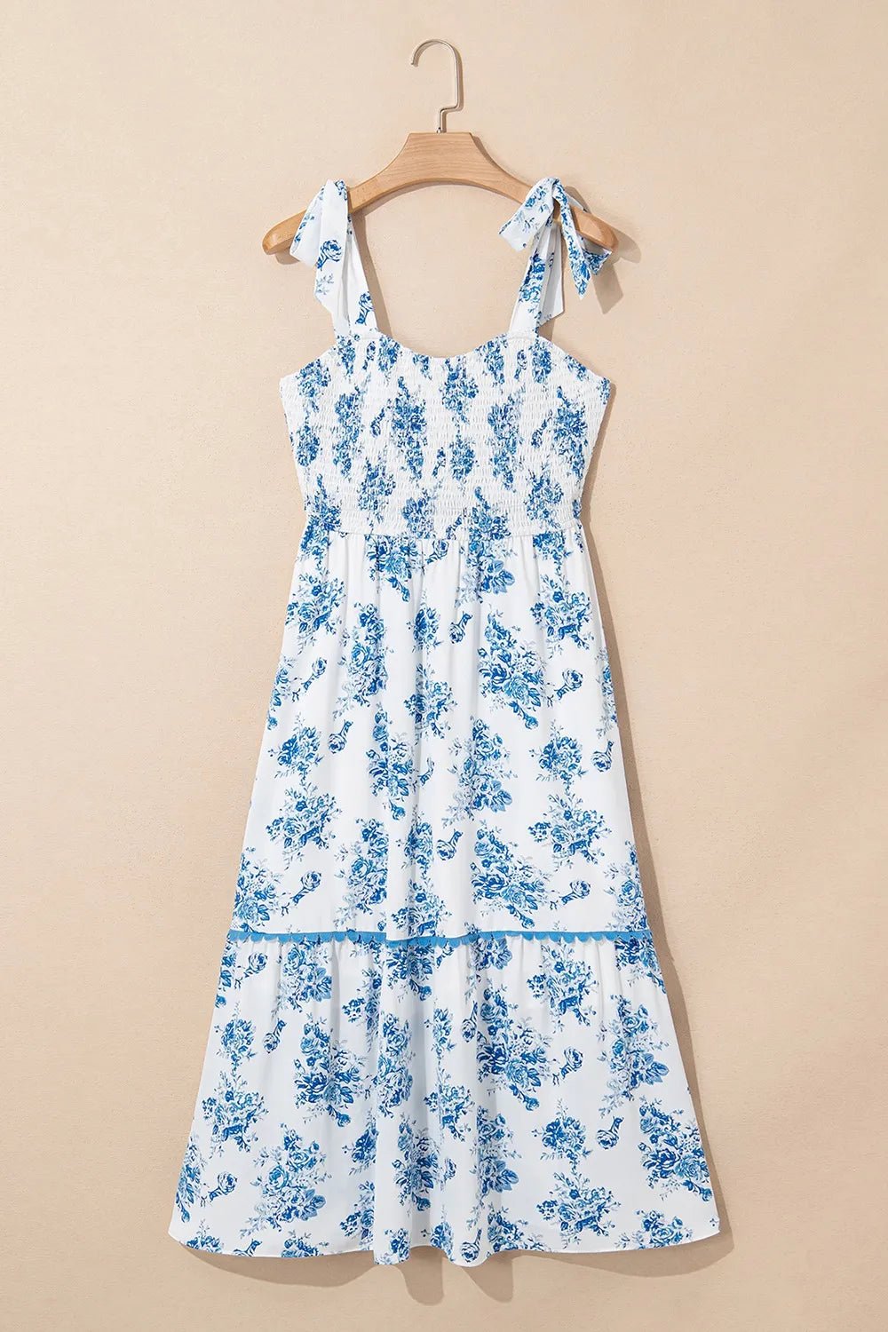 Printed Tie Shoulder Dress – Light Blue for Shopify Collective (3 view)