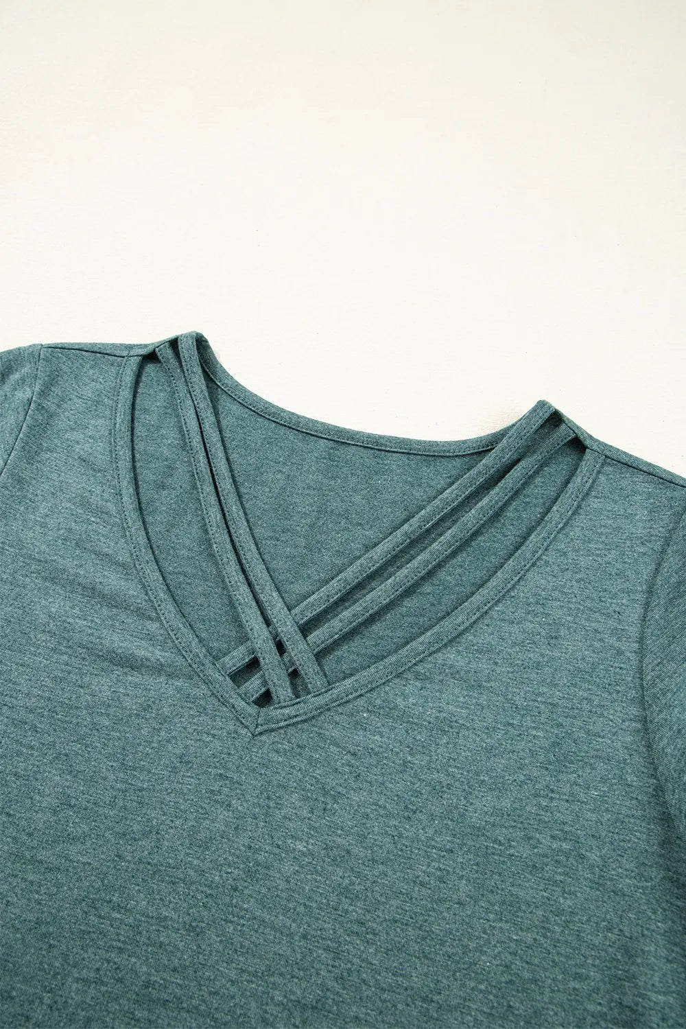 V - Neck Short Sleeve T-Shirt – Turquoise for Shopify Collective (6 view)