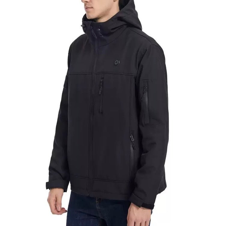 10 - Zone Softshell Heated Jacket Waterproof Winter Coat|LITEGUEST™ – Black Jacket for Apparel (5 view)