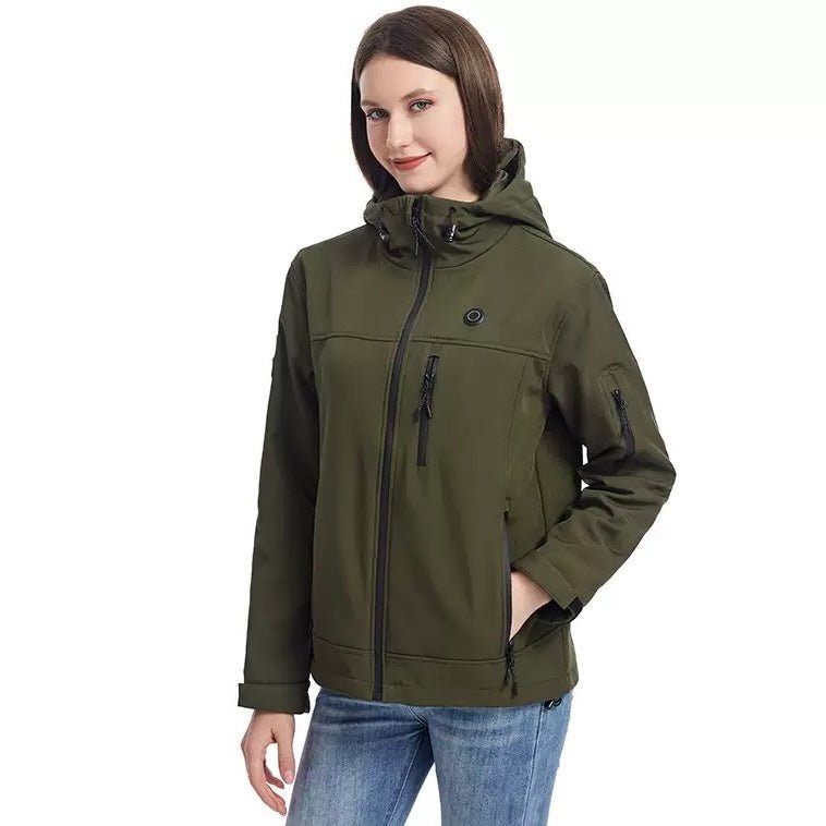 10 - Zone Softshell Heated Jacket Waterproof Winter Coat|LITEGUEST™ – Black Jacket for Apparel (8 view)