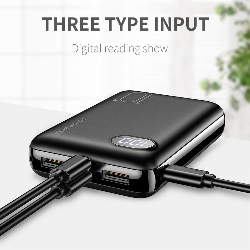 10,000mAh Power Bank – Dual USB Fast Charge with Digital Display | Portable Charger – Black Accessories for 10000mAh (6 view)