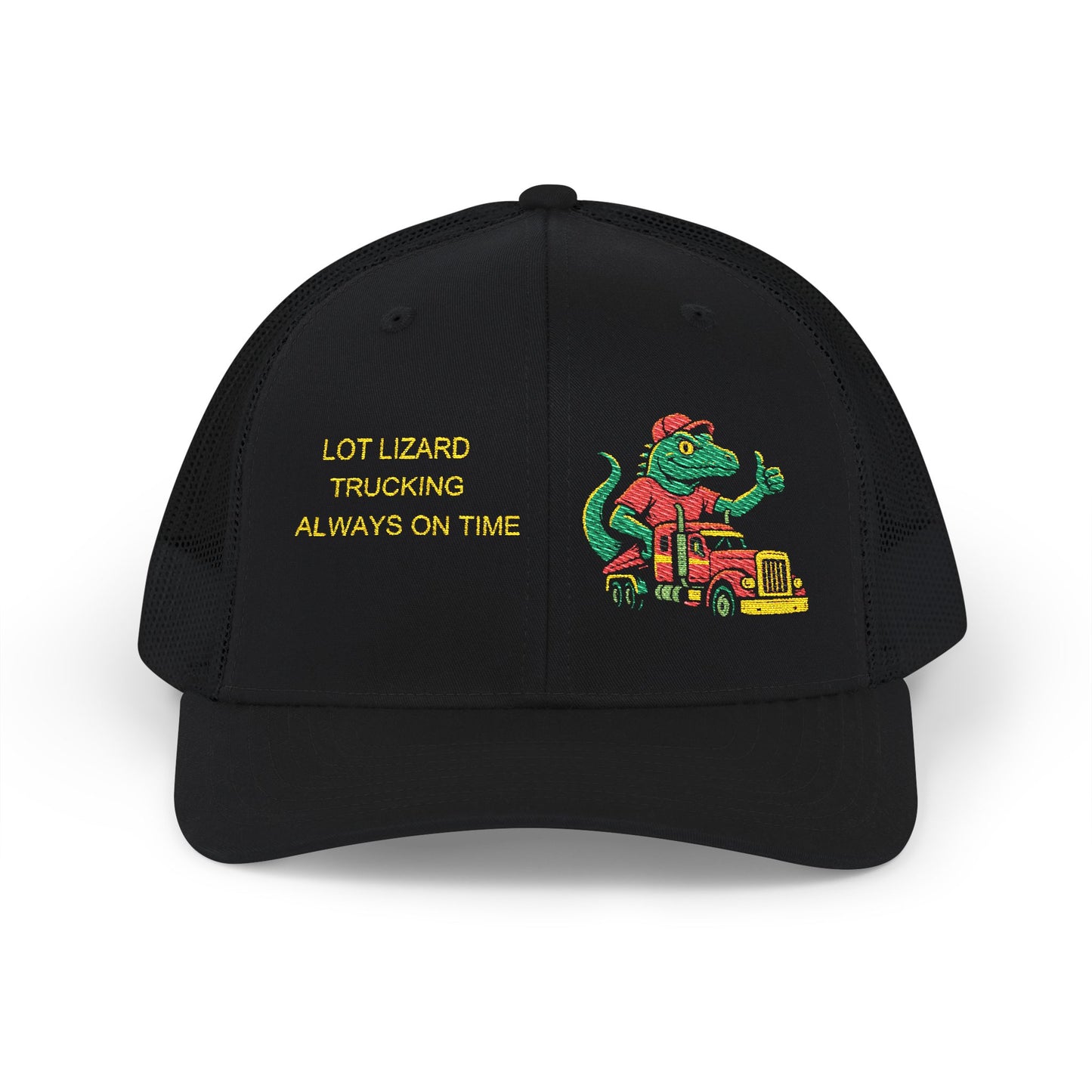 Embroidered Snapback Trucker Cap Lot Lizard Trucking Design – One size Apparel by Printify