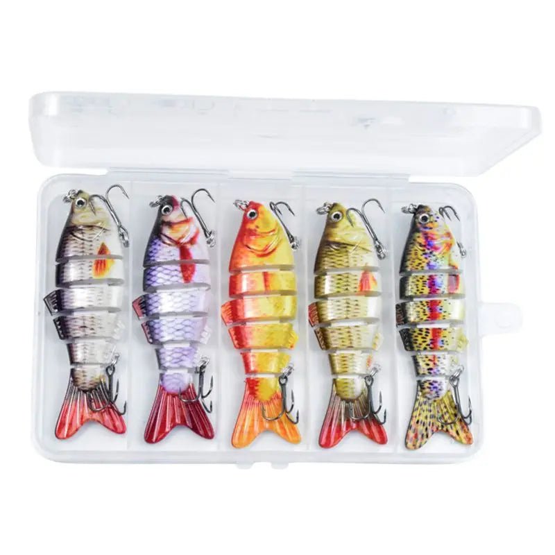 10cm Multi - Section Bionic Fishing Lure – 6 - Segment ABS Swimbait with 3D Eyes & Treble Hooks | Freshwater & Saltwater – 1 Fishing Gear for 6 Segment Lure (5 view)