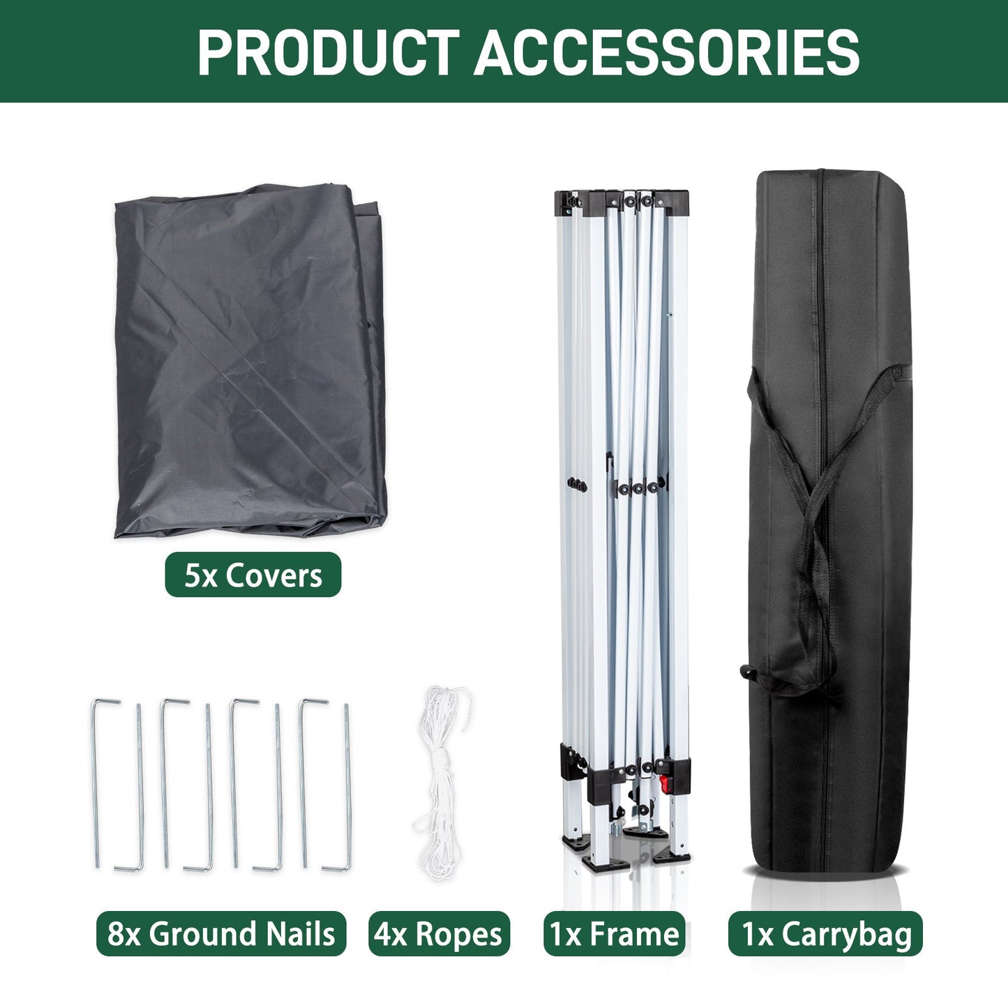 10x10 ft Outdoor Canopy Tent – Dark Grey with 4 Sidewalls, 2 Doors & Windows | Portable Folding Shelter – Dark gray Tent for backyard (4 view)