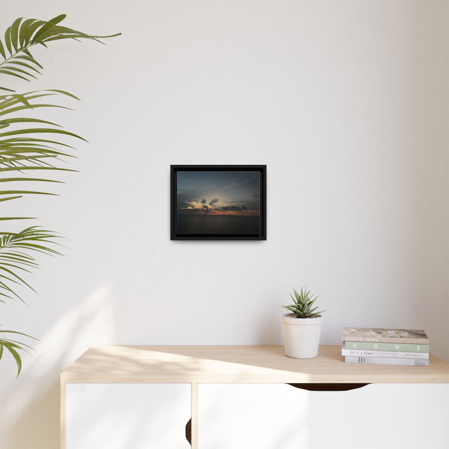 Framed Ocean Sunset Canvas Print, Coastal Wall Art, Home Decor, Gift for Nature Lovers, Beach House Accent