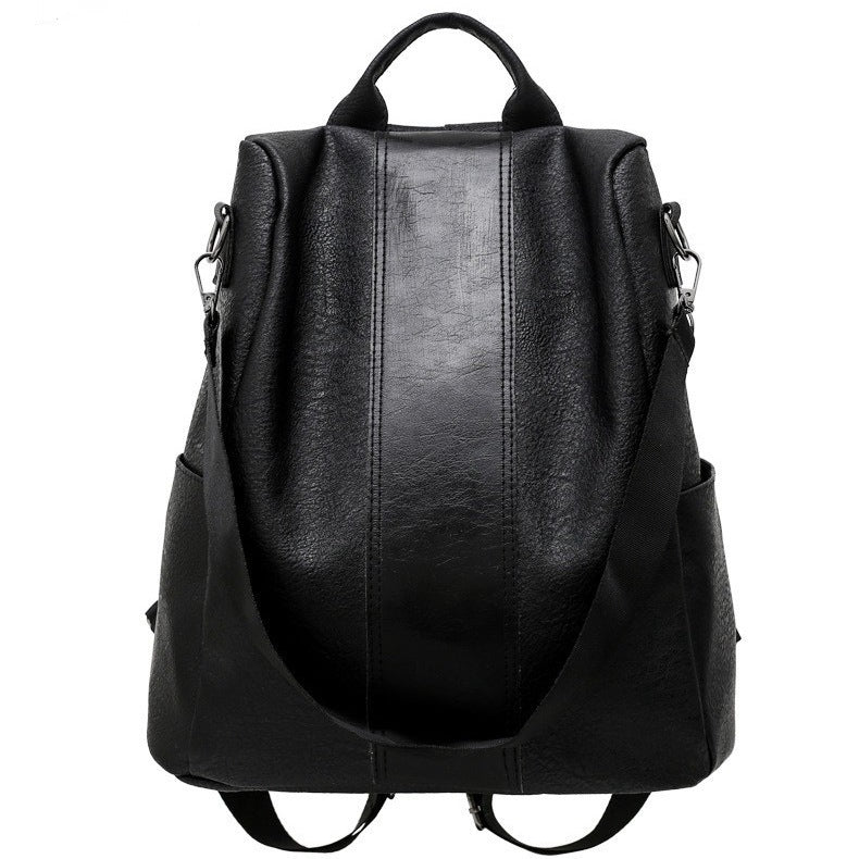 Women’s Large PU Leather Backpack – Stylish Zipper Bag with – Black Accessories by SbrTnHomes