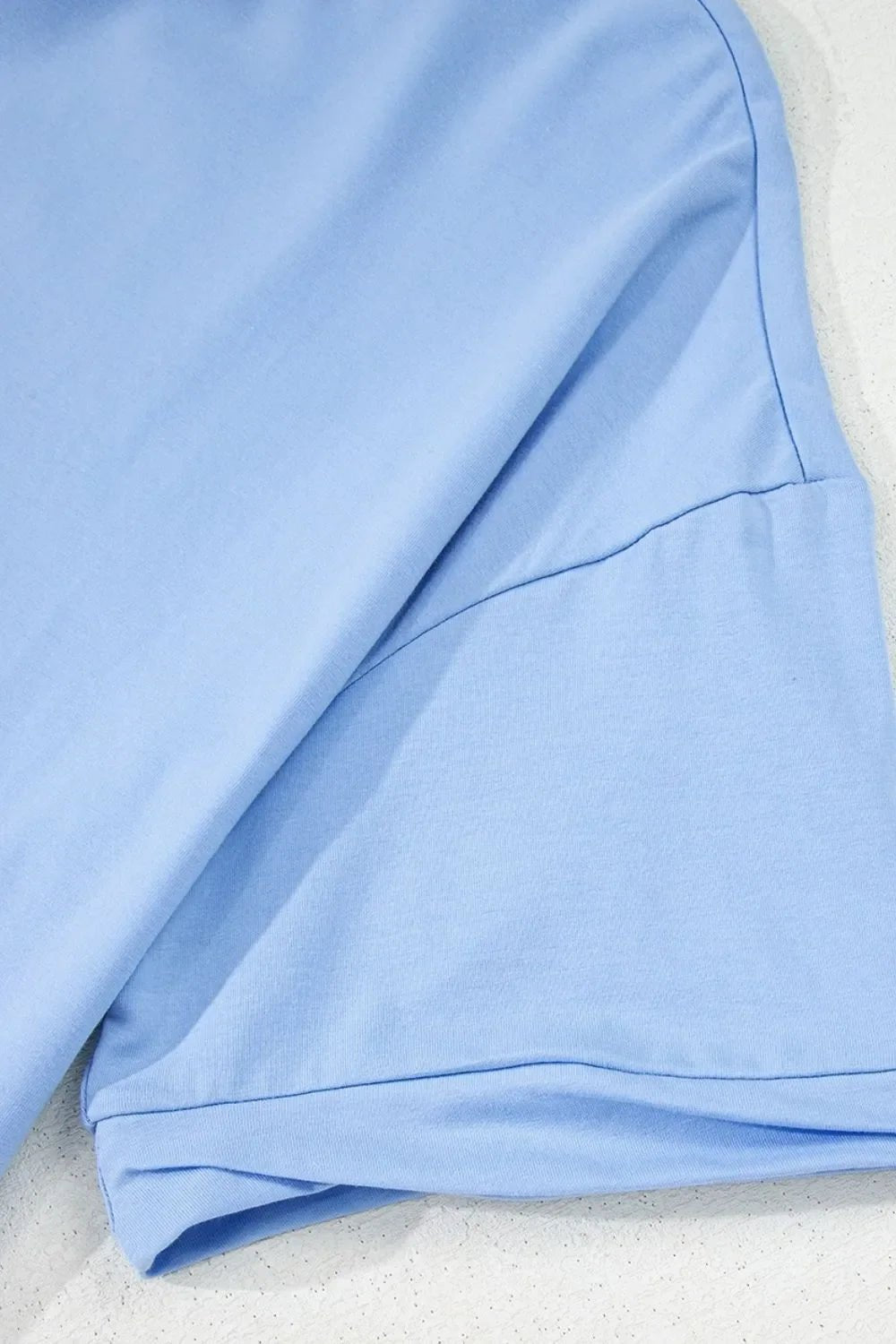 Loose Half Sleeve Hi Low Hem T Shirt – Light Blue for Best Sellers (8 view)