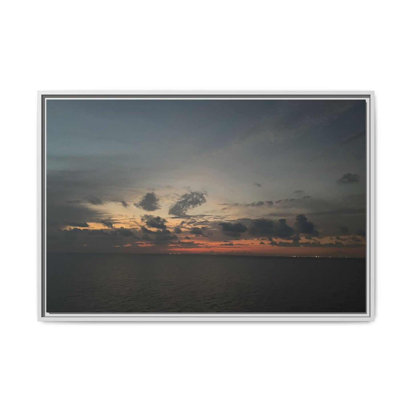 Framed Ocean Sunset Canvas Print, Coastal Wall Art, Home Decor, Gift for Nature Lovers, Beach House Accent