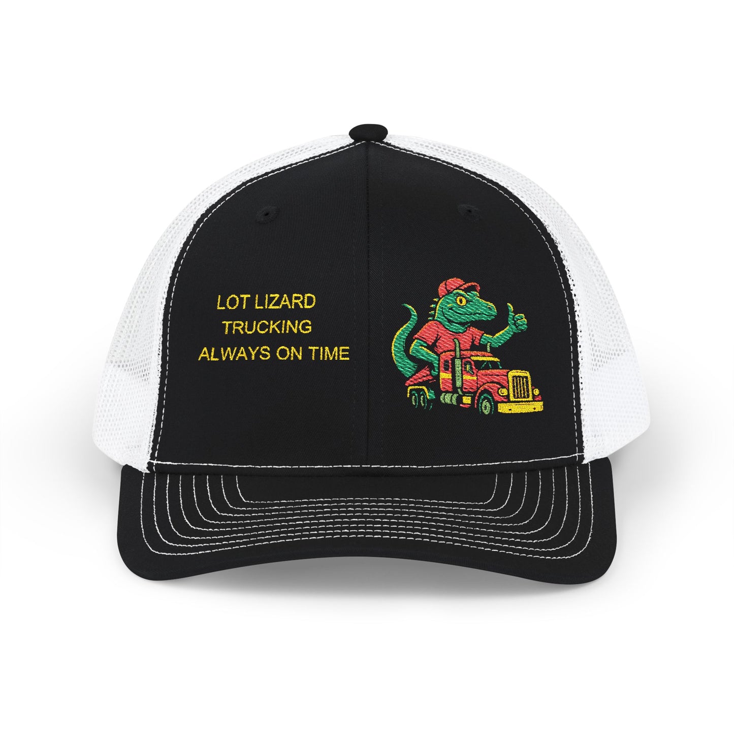 Embroidered Snapback Trucker Cap Lot Lizard Trucking Design – One size Apparel by Printify