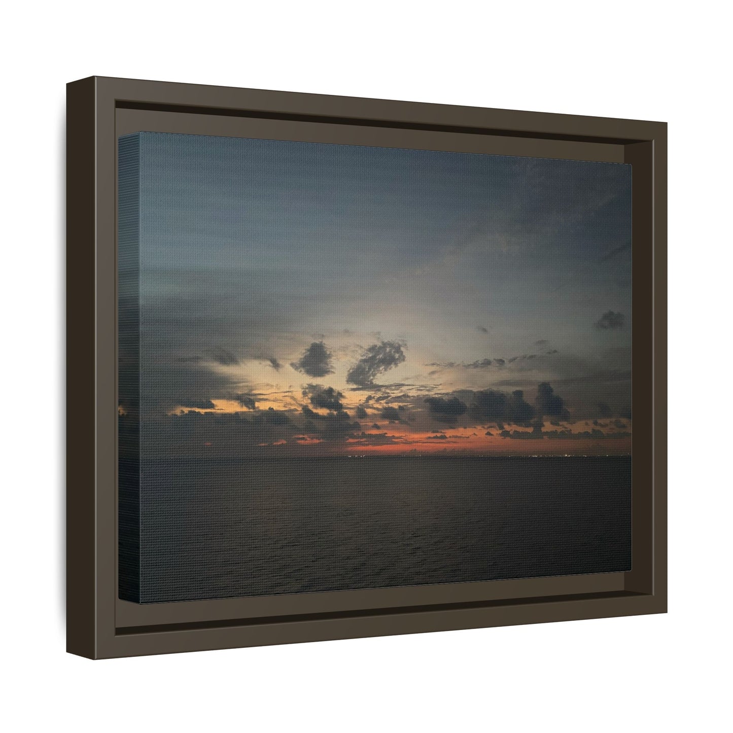 Framed Ocean Sunset Canvas Print, Coastal Wall Art, Home Decor, Gift for Nature Lovers, Beach House Accent