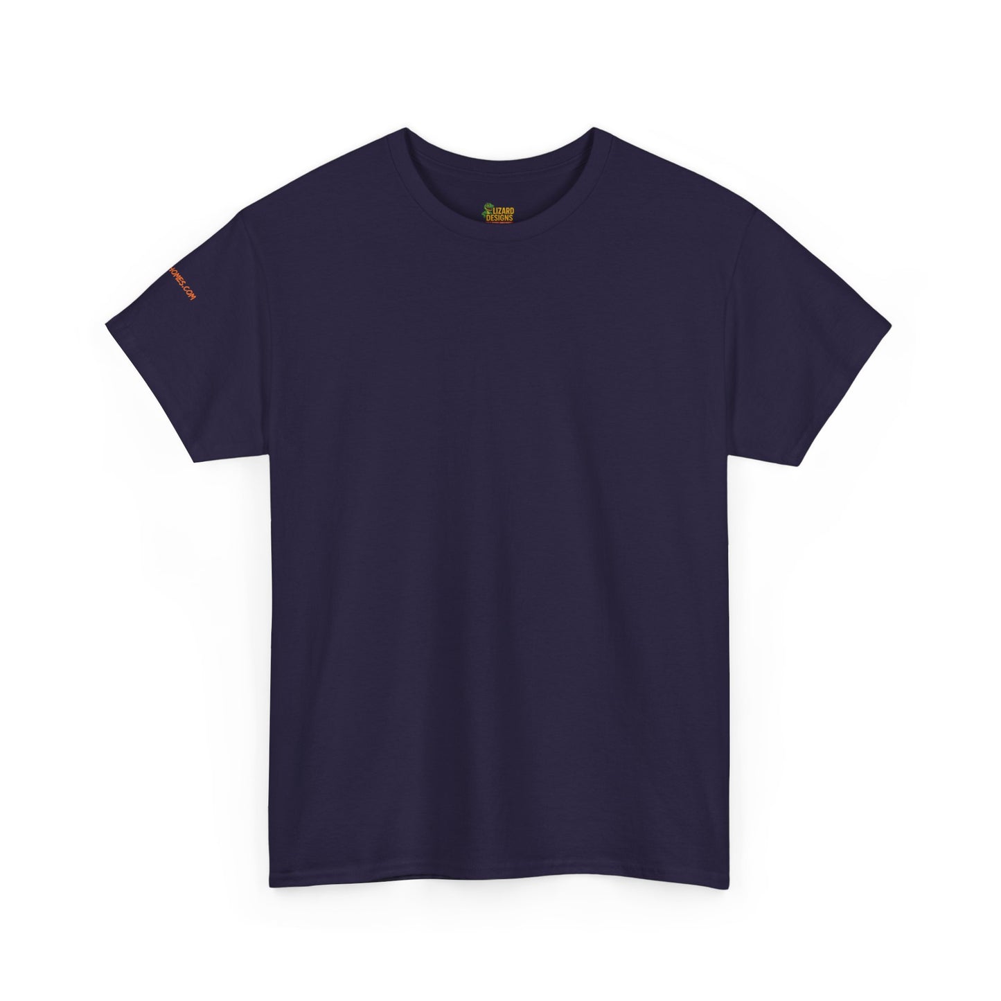 Navy blue t-shirt on a white background