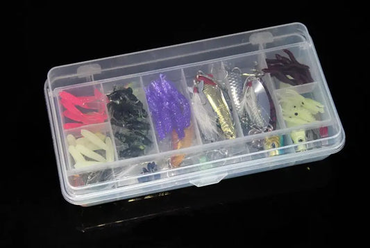 100 Piece Fishing Lure Set – Soft Bait & Hooks Kit with – Colorful Fishing Gear for bass fishing gear (2 view)