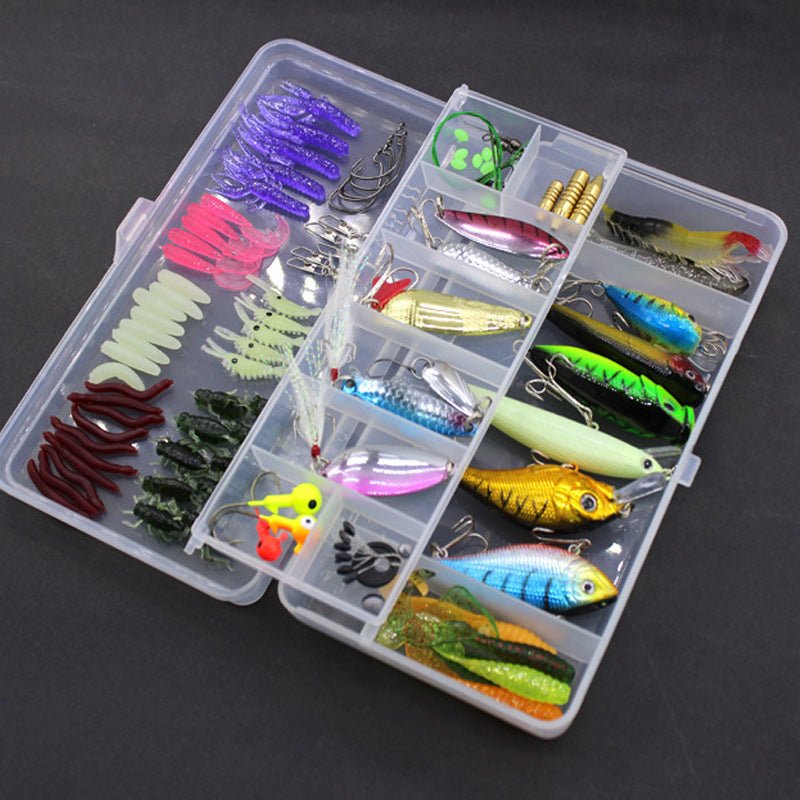 100 Piece Fishing Lure Set – Soft Bait & Hooks Kit with – Colorful Fishing Gear for bass fishing gear (6 view)