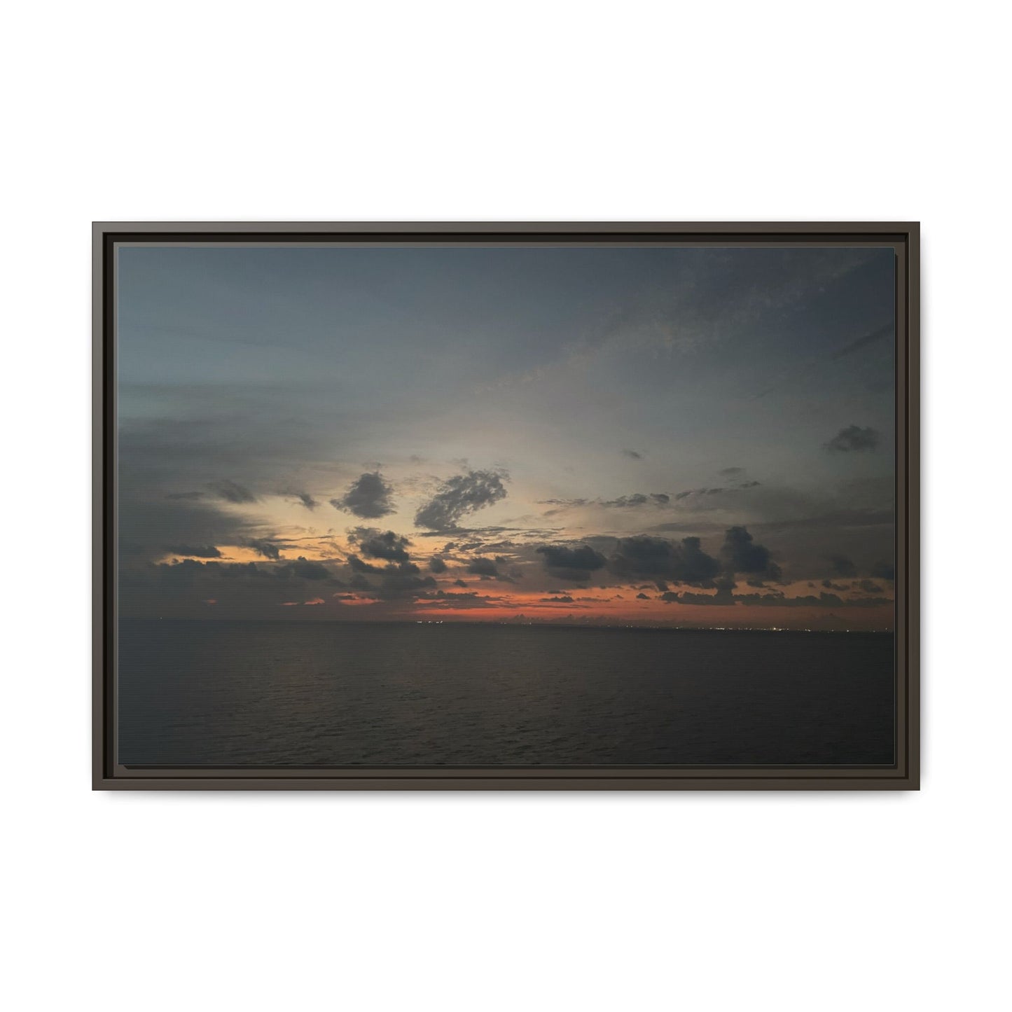 Framed Ocean Sunset Canvas Print, Coastal Wall Art, Home Decor, Gift for Nature Lovers, Beach House Accent
