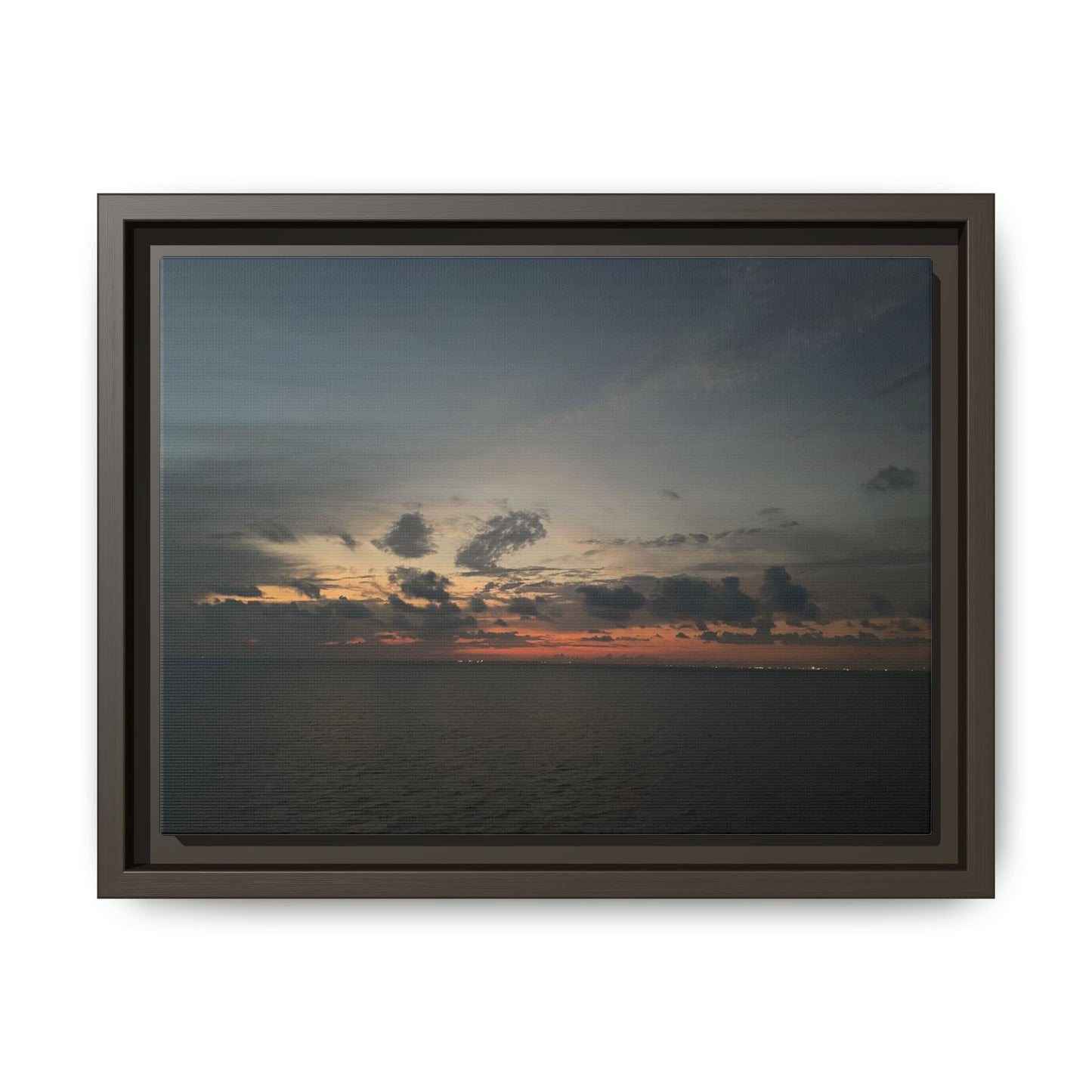 Framed Ocean Sunset Canvas Print, Coastal Wall Art, Home Decor, Gift for Nature Lovers, Beach House Accent