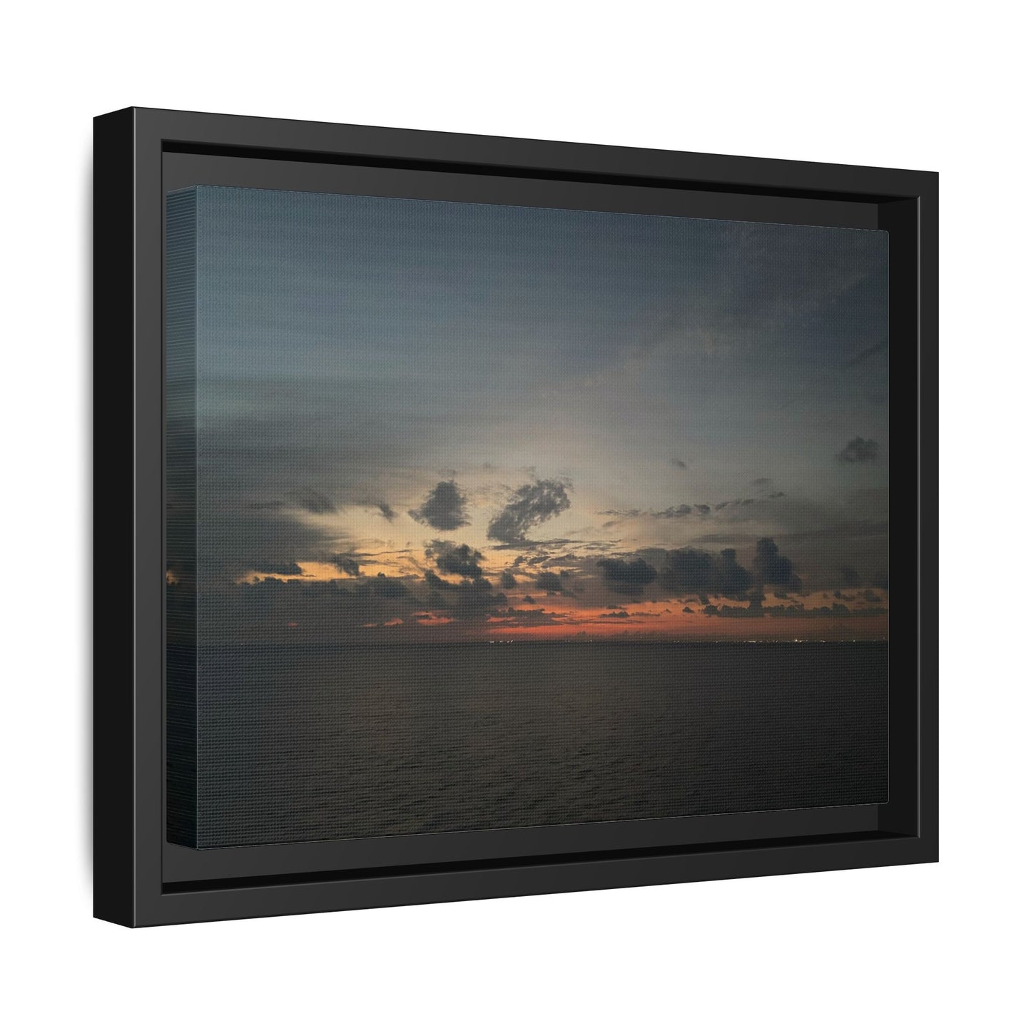Framed Ocean Sunset Canvas Print, Coastal Wall Art, Home Decor, Gift for Nature Lovers, Beach House Accent