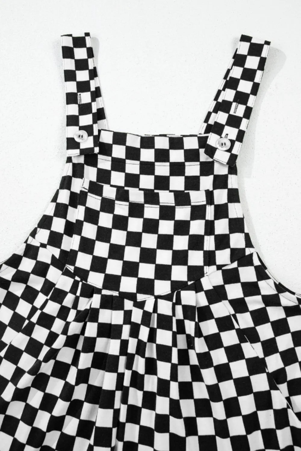 Checkered Print Pocketed Wide Leg Jumpsuit – Black for Shopify Collective (9 view)