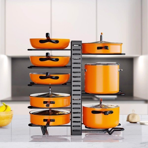 2 Pieces Of Kitchen Organization And Storage Racks, Adjustable Pot Cover Brackets And Pot Racks, Not Shipped On Weekends – 2Pcs Kitchen Gadget for kitchen (5 view)