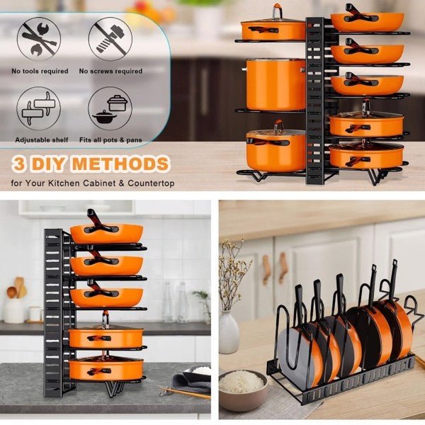 2 Pieces Of Kitchen Organization And Storage Racks, Adjustable Pot Cover Brackets And Pot Racks, Not Shipped On Weekends – 2Pcs Kitchen Gadget for kitchen (6 view)