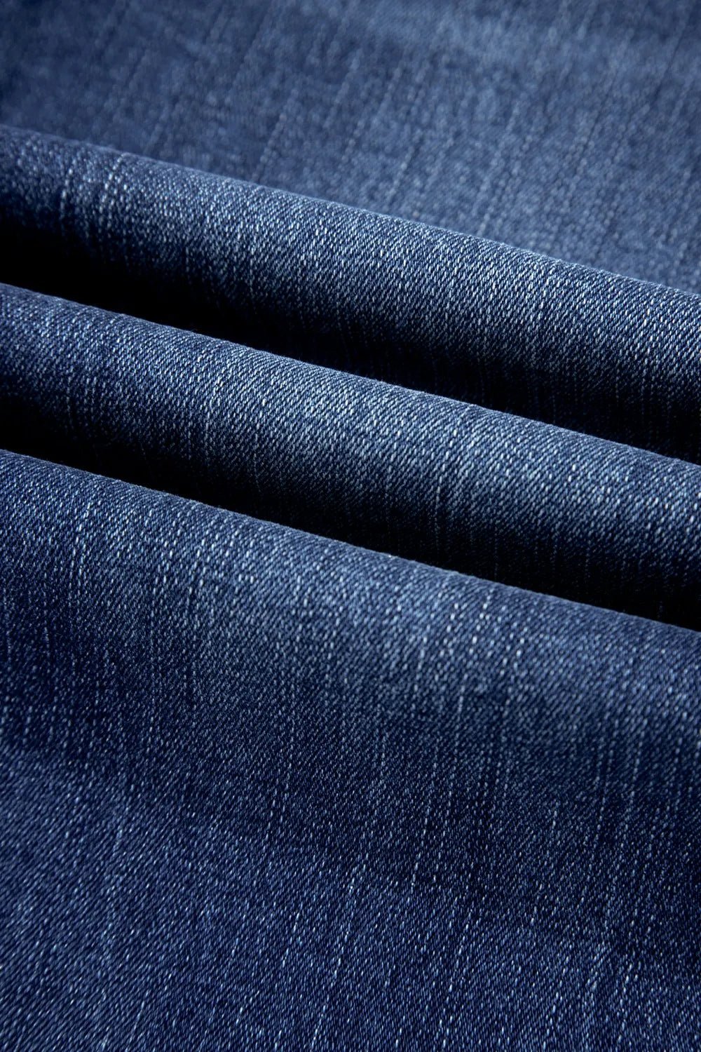 Mineral Wash Raw Hem High Waist Flared Jeans – Navy for Shopify Collective (9 view)