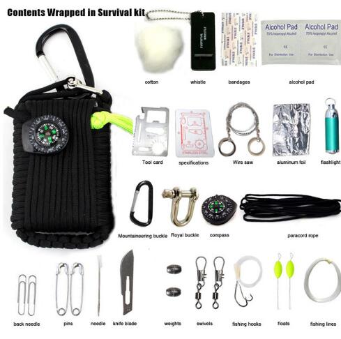 29 - in - 1 Emergency Survival Kit – Waterproof Field SOS Equipment Box with Fishing, Fire, and First Aid Tools (3 view)