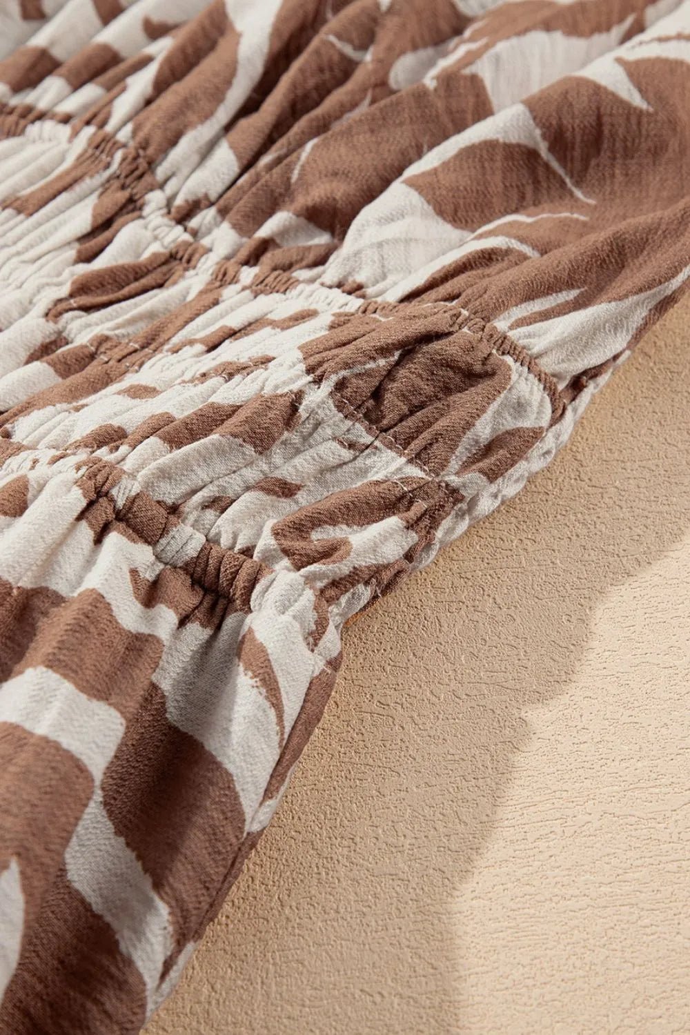 Floral Shirred High Waist Spaghetti Straps Dress – Mocha for Shopify Collective (11 view)