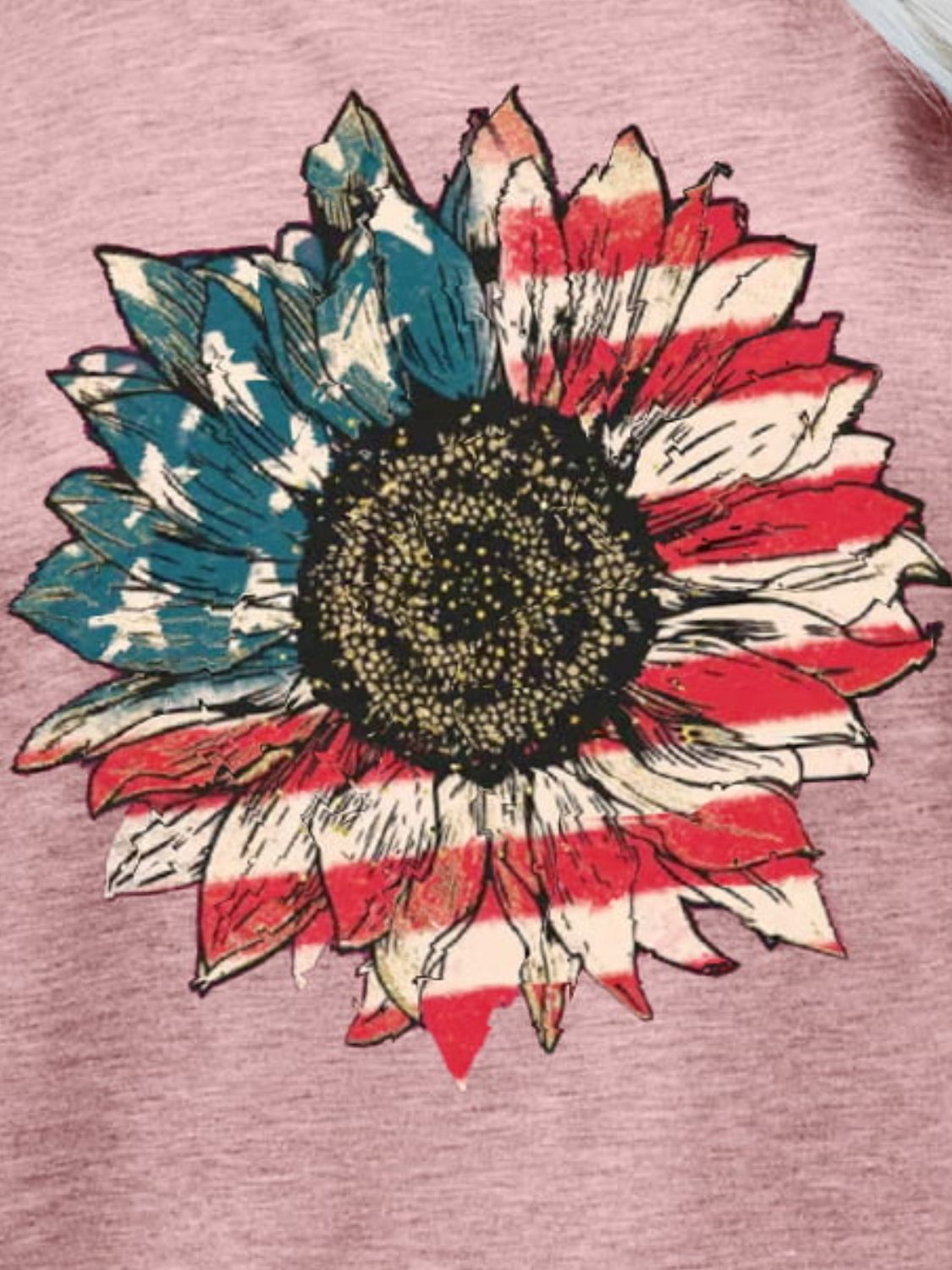 US Flag Flower Graphic Tee – Blush Pink Women's Top for Shopify Collective (5 view)