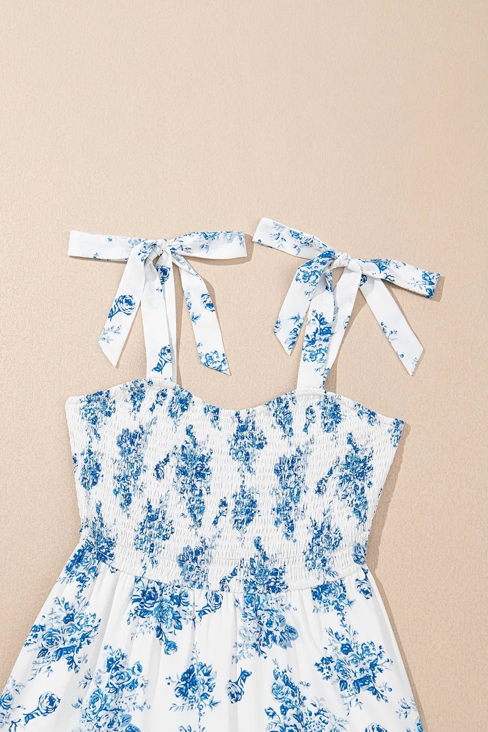 Printed Tie Shoulder Dress – Light Blue for Shopify Collective (5 view)