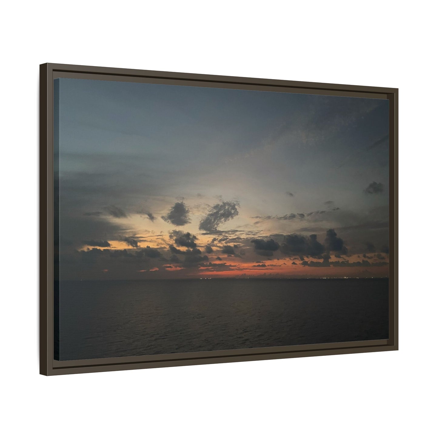 Framed Ocean Sunset Canvas Print, Coastal Wall Art, Home Decor, Gift for Nature Lovers, Beach House Accent
