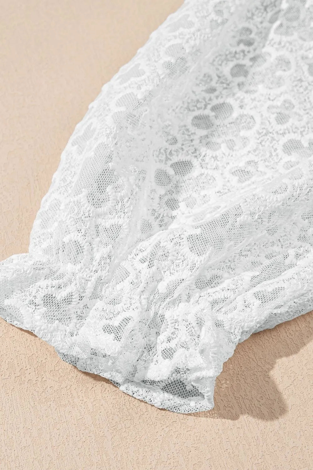Lace Puff Sleeve Empire Waist Mini Dress – White for Shopify Collective (10 view)