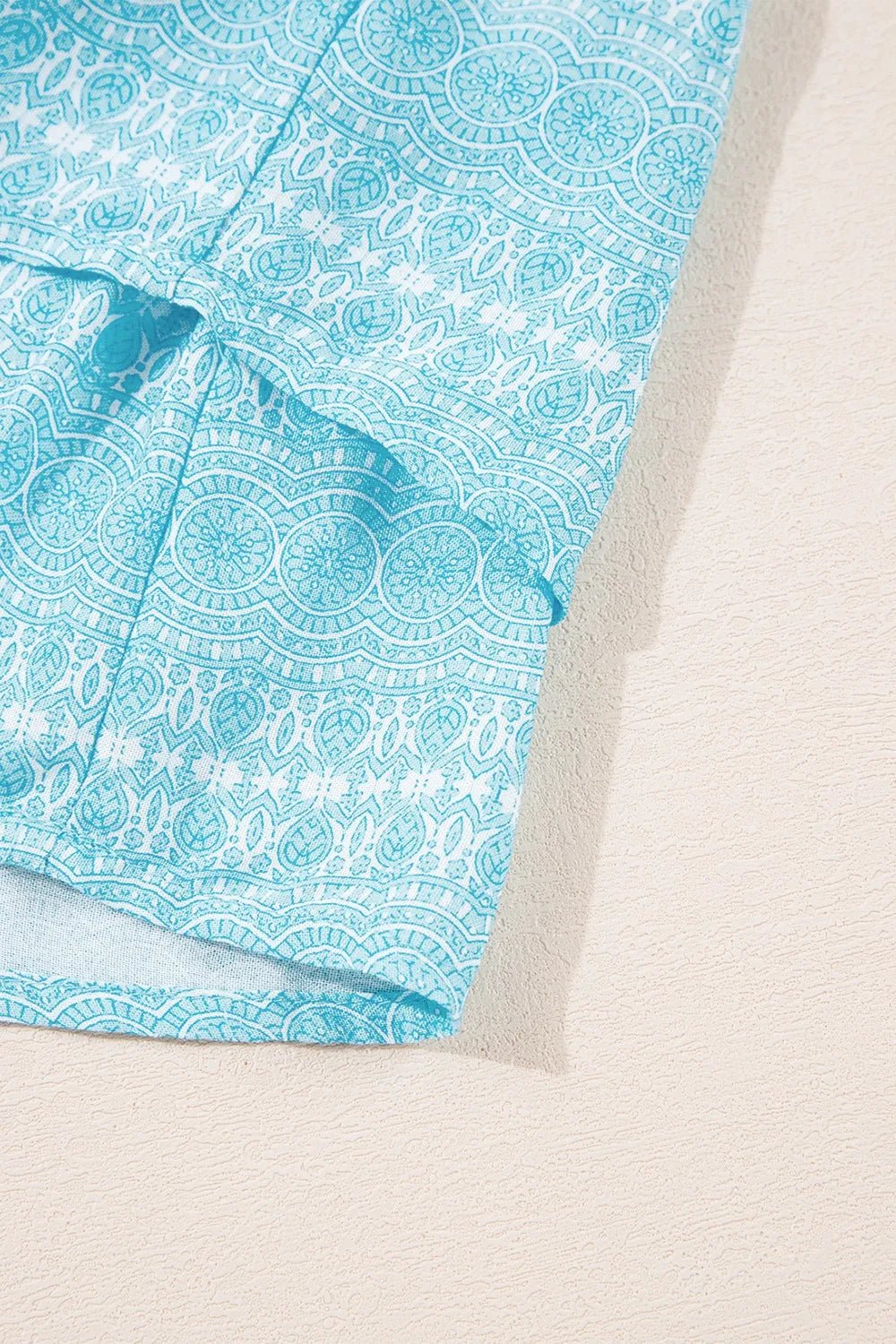 Printed Ruffled Wide Straps Tank – Pastel Blue by Simply Love