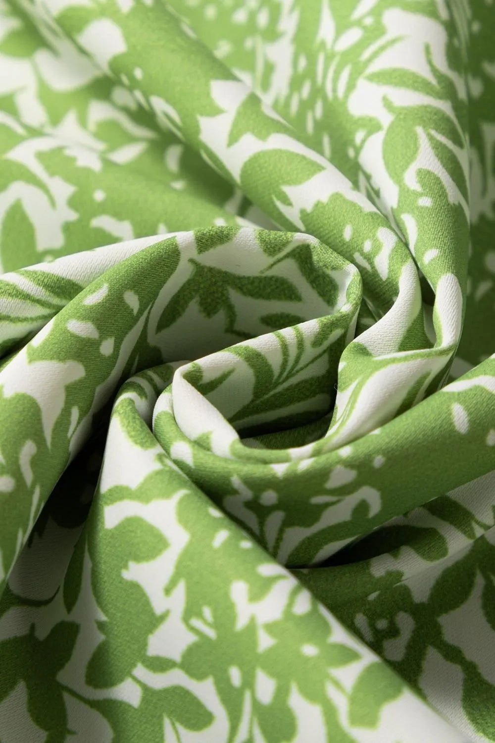 Floral Ruffle Puff Short Sleeve Frilled Notched Blouse – Light Green for Shopify Collective (9 view)