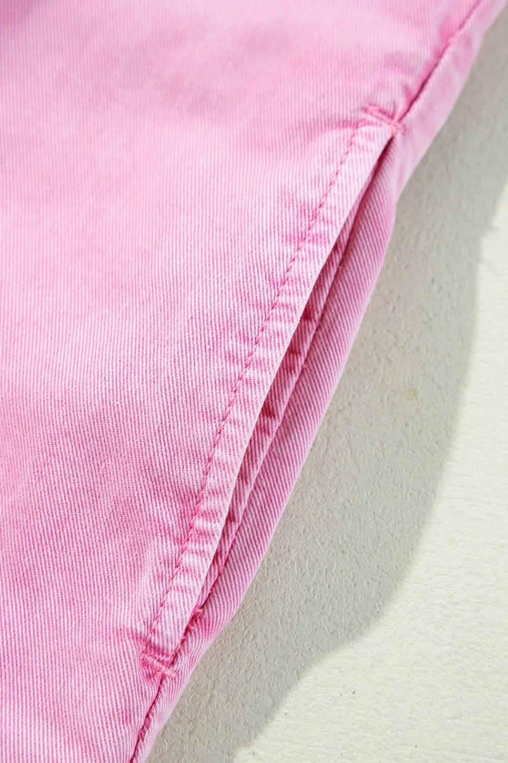 Button Down Short Sleeve Denim Dress – Blush Pink for Shopify Collective (12 view)