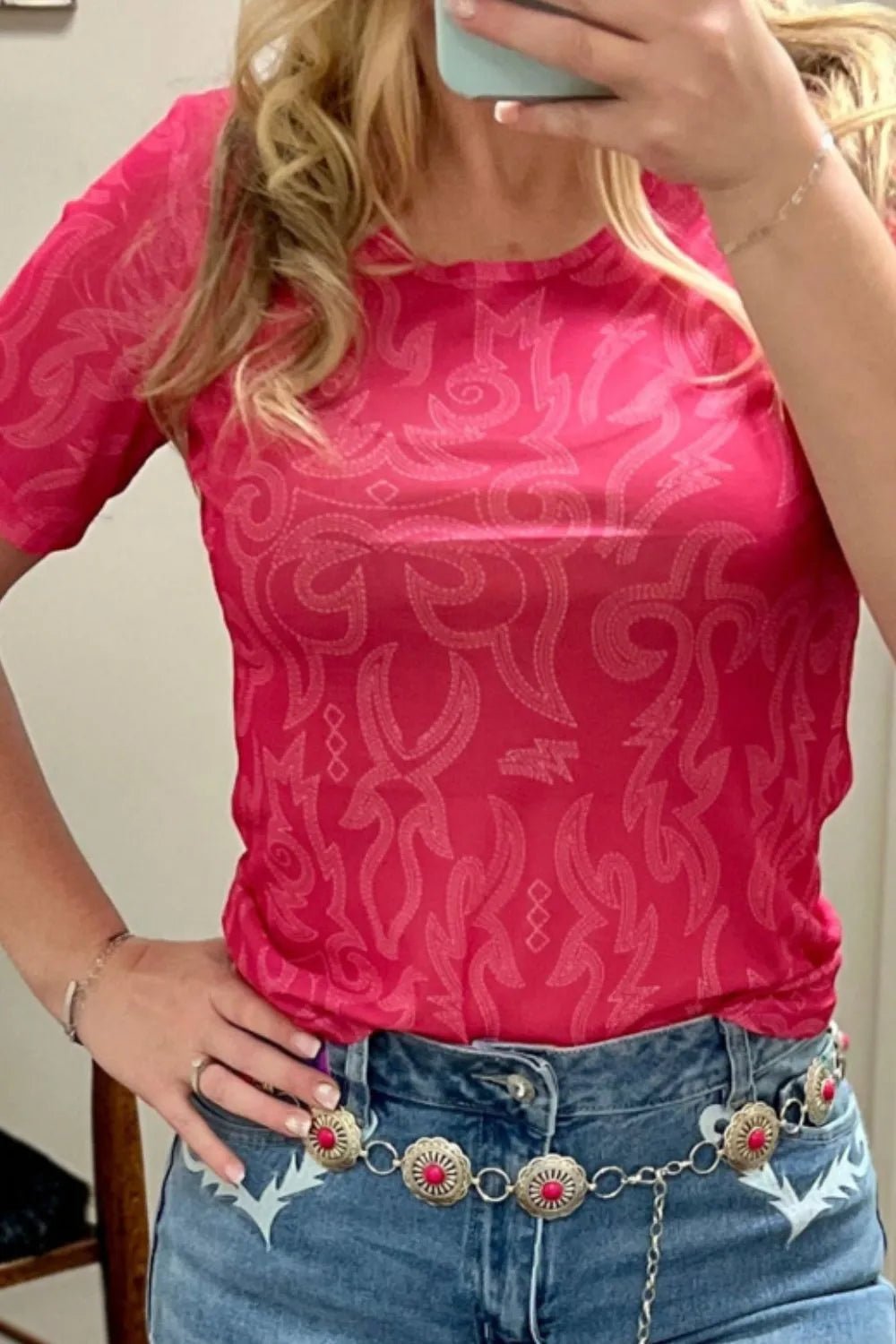 Round Neck Short Sleeve T-Shirt – Strawberry for Shopify Collective (1 view)
