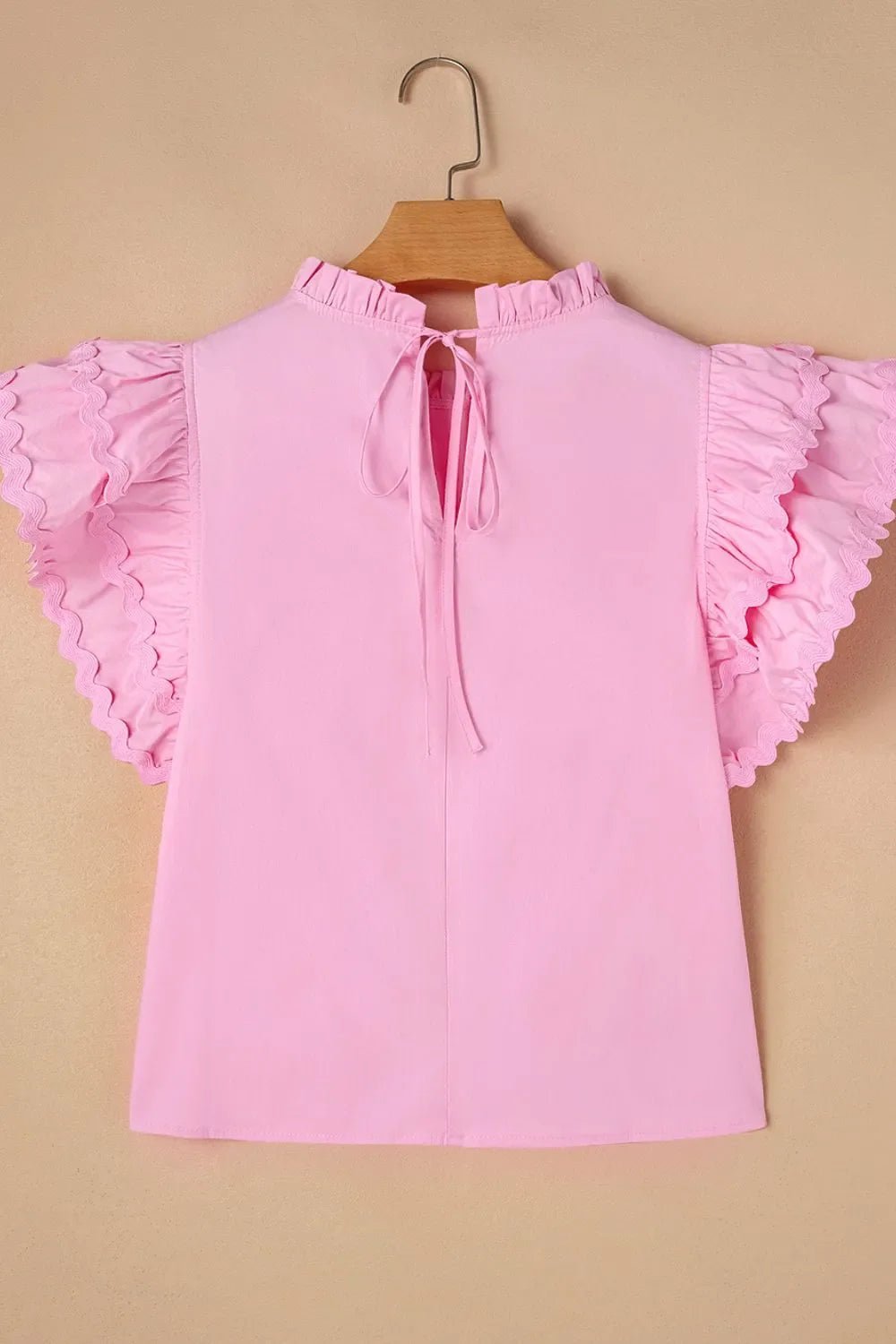 Ruffled Sleeve Frilled Collar Blouse – Blush Pink for Shopify Collective (7 view)