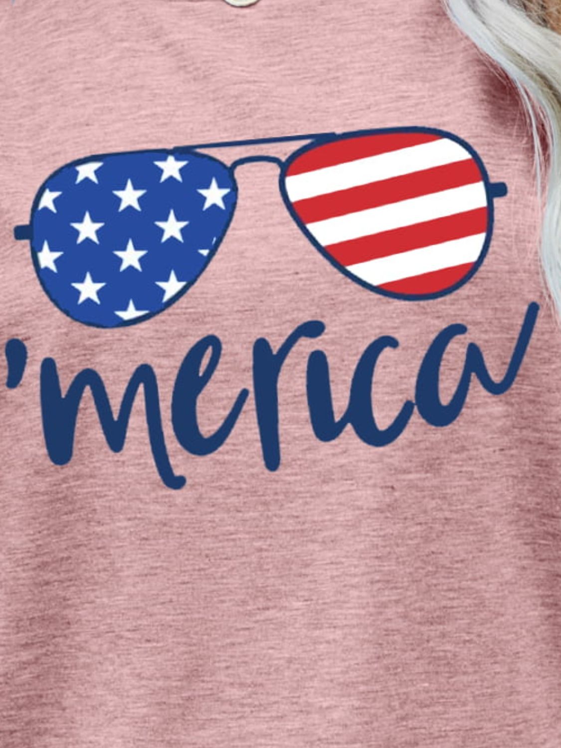 US Flag Glasses Graphic Tee – Blush Pink Women's Top for Shopify Collective (5 view)