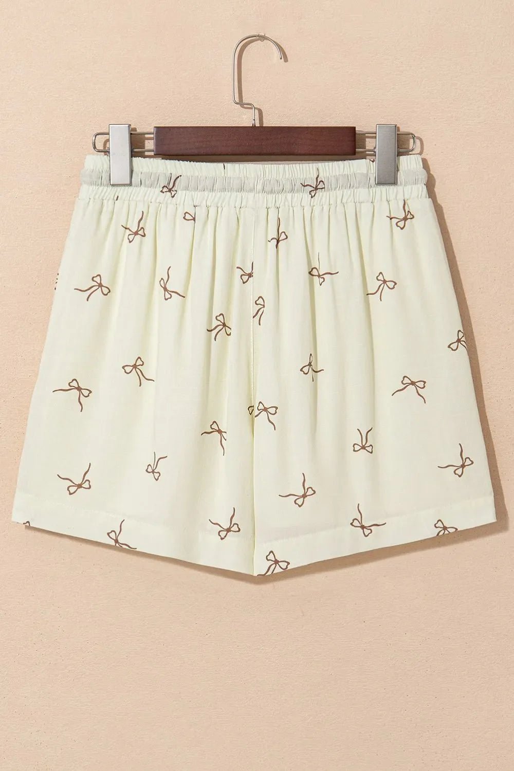 Bow Print Lace Drawstring Casual Shorts – Cream Bottoms for Shopify Collective (4 view)