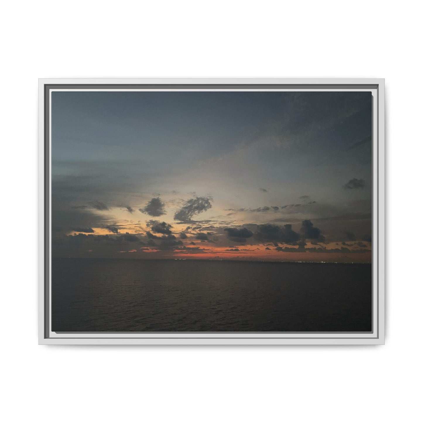 Framed Ocean Sunset Canvas Print, Coastal Wall Art, Home Decor, Gift for Nature Lovers, Beach House Accent