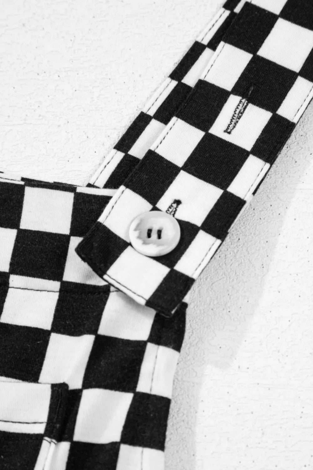 Checkered Print Pocketed Wide Leg Jumpsuit – Black for Shopify Collective (10 view)