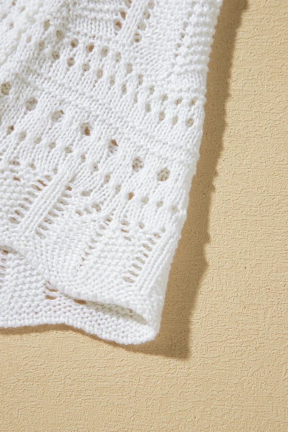 V Neck Textured Hollow - Out Sweater Vest – White for Shopify Collective (9 view)