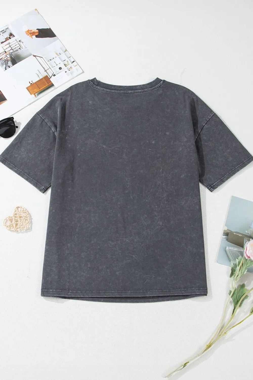 Kindness Butterflies Graphic Mineral Wash Loose Tee – Dark Gray for Shopify Collective (8 view)