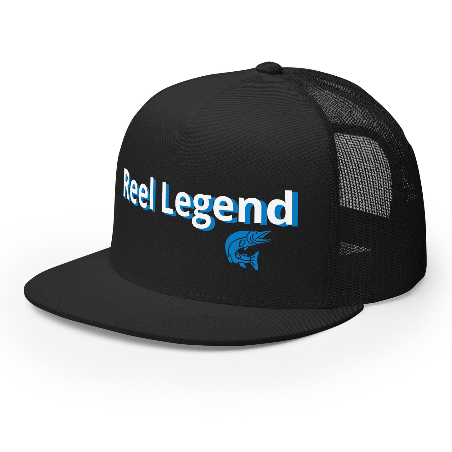 “Reel Legend” Trucker Cap – Classic Snapback Hat for Anglers – Black Fishing Gear by SbrTnHomes