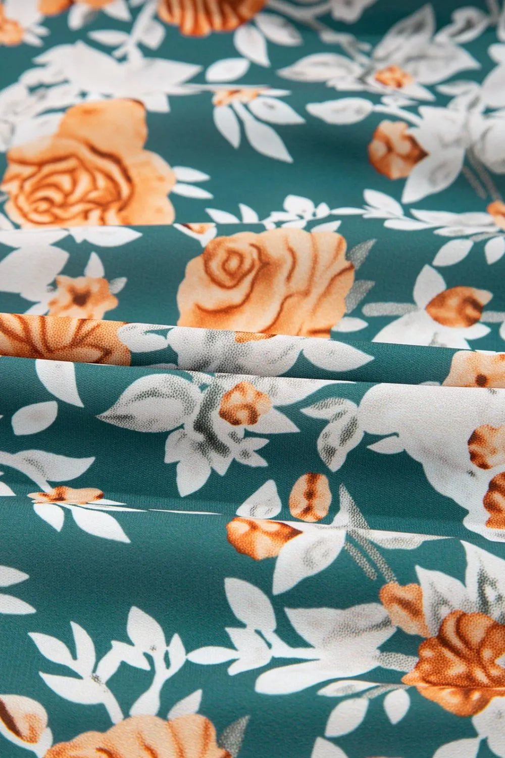 Floral Print Trimmed V Neck Tie Waist Sleeveless Dress – Floral for Shopify Collective (14 view)