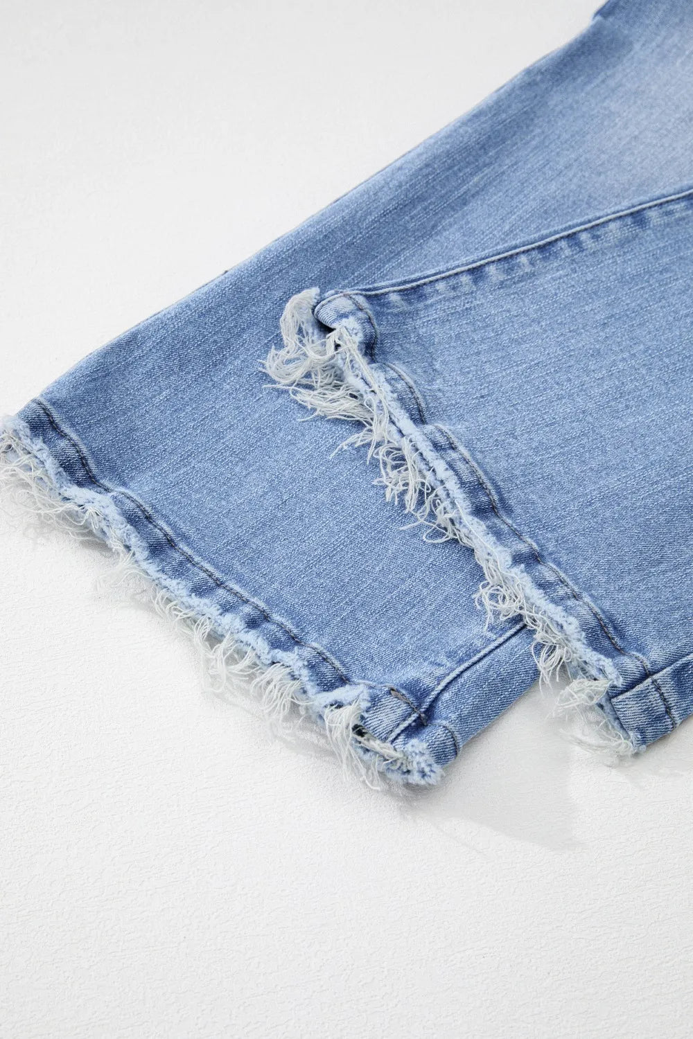 Mineral Wash Raw Hem High Waist Flared Jeans – Light Blue for Shopify Collective (19 view)